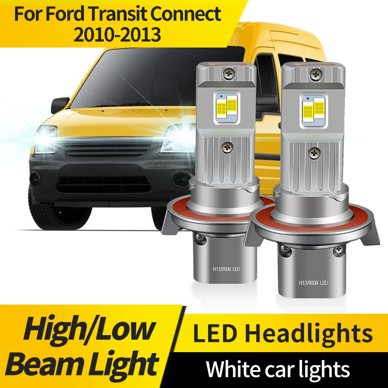 

2PCS For H13 LED Headlight 9008 LED For Ford Transit Connect 2010-2013 Headlamp Accessories Car Projector Headlamp LED Lights