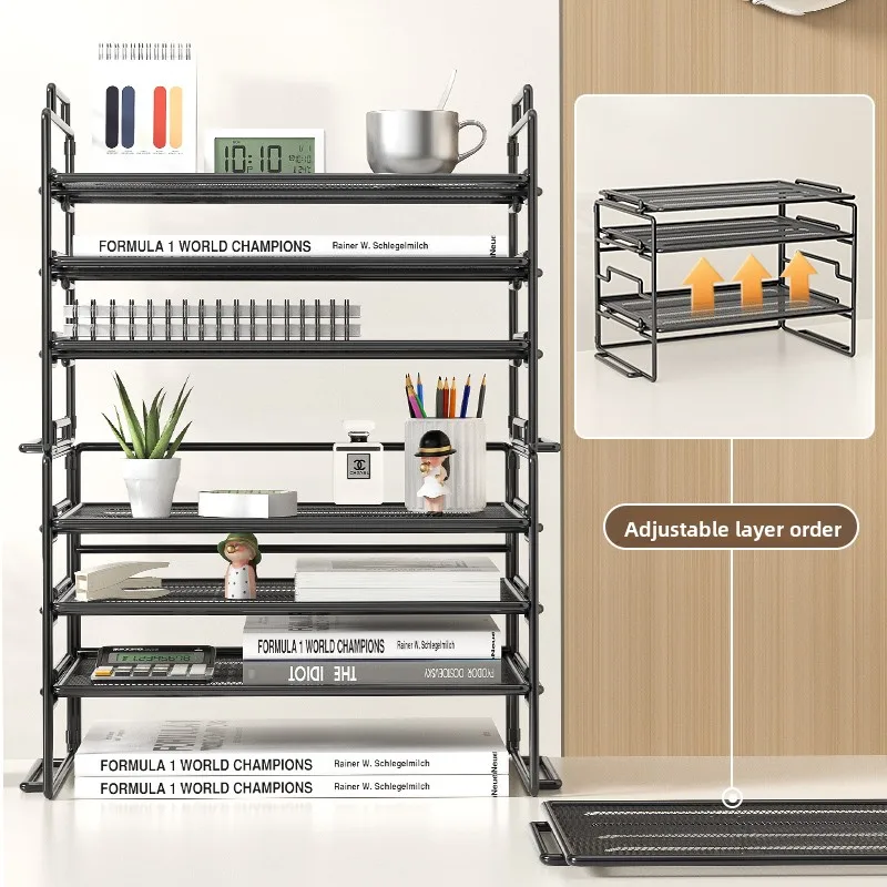 4 Tier Stackable Letter Paper Tray, Desk File Organizer Paper Sorter for Letter/A4 Size Folders Documents, Mesh Made