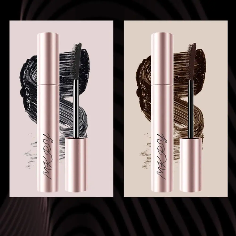 Máscara de Pestañas Mate de Fibra de Seda, Cepillo Ultrafino, Alarga las Pestañas, Resistente al Agua, Secado Rápido, Riza y da Volumen
