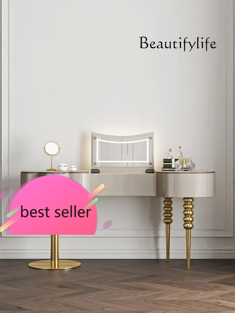 N19 Light Luxury Italian Dresser Bedroom Modern Simple New Premium Flip Dresser Cream Style