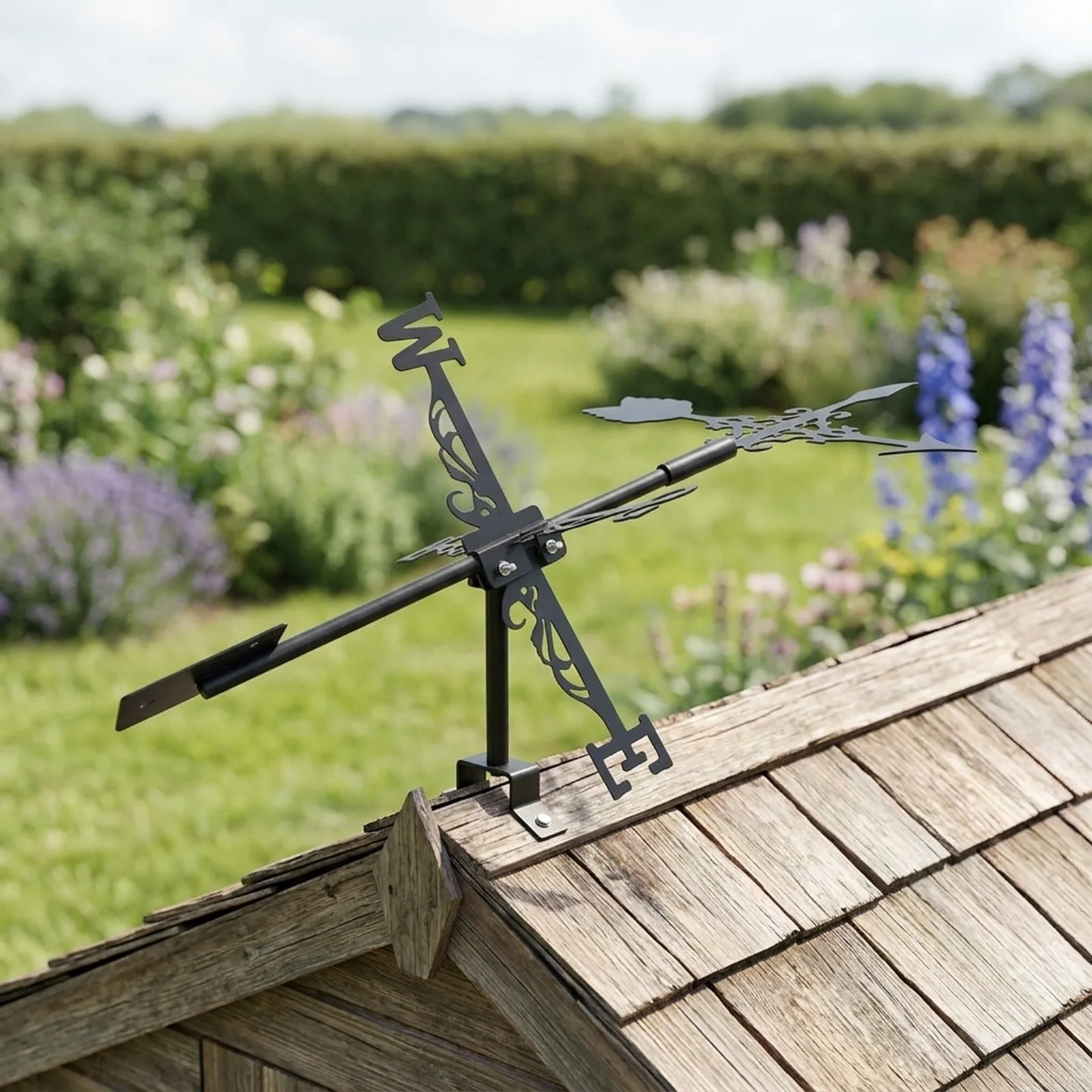 Arrow Patterned Weather Vane Made from Metal for Outdoor Use on Gardens Sheds Roofs and Farmhouses Adding Rustic Styling