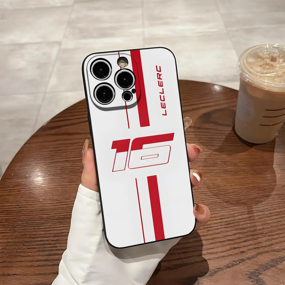 حافظة هاتف Charles Leclerc 16 F1 لهاتف 15 Pro Max Iphone 14 Pro Max 12 16 13 Pro 11 Xr X Xs 8 7 Plus غطاء خلفي #3