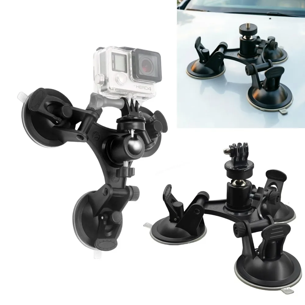 Suction Cup Tri-angle Car Glass Holder Tripod Mount for Insta360 X5 X4 Dji Action 5 Pro 4 3 Hero 13 12 11 10 Camera Accessories