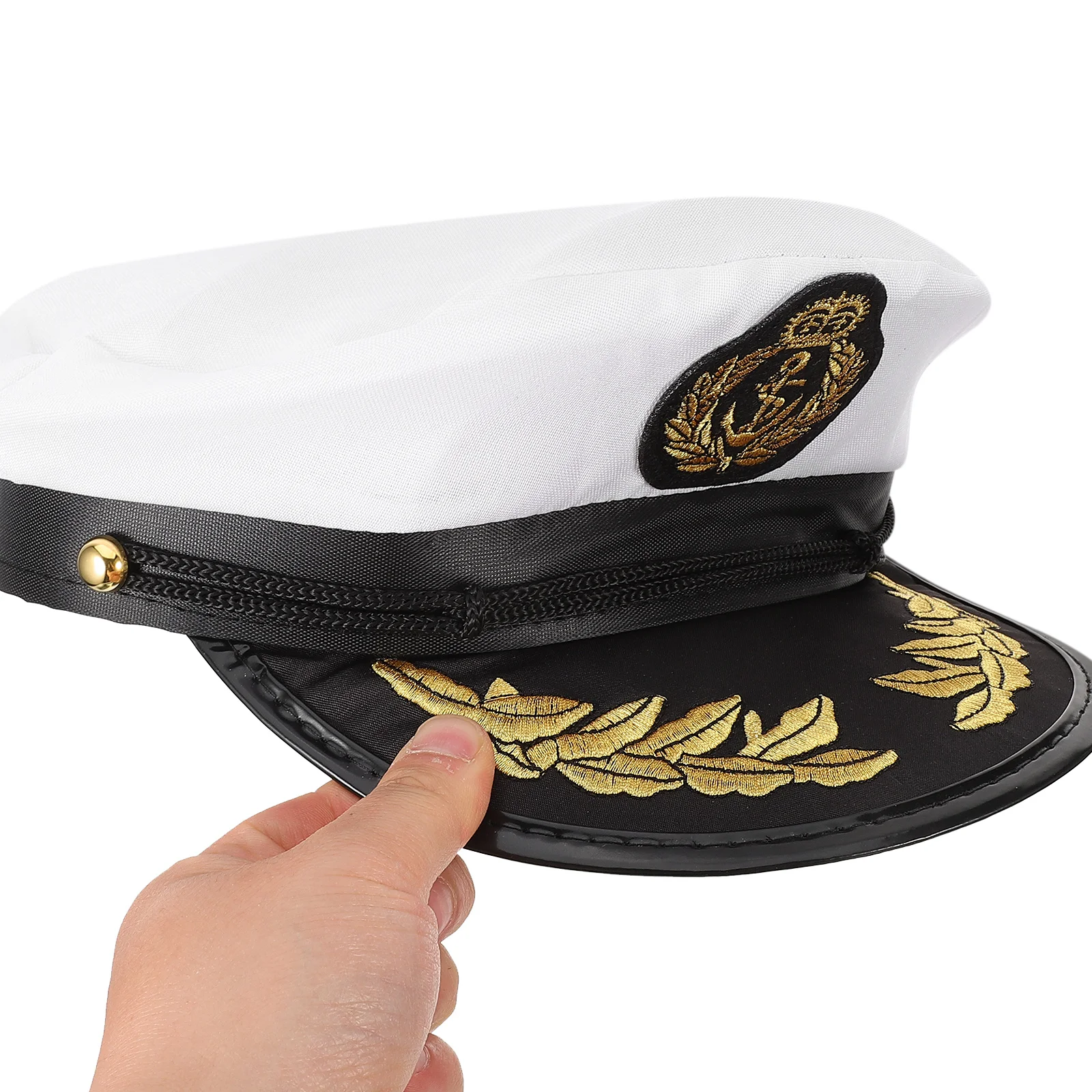 1Pc Sailors Hat Admiral Hat Sea Navy Costume Captains Yacht Hat (White, Size 56-58cm) General Hat Captain Hat