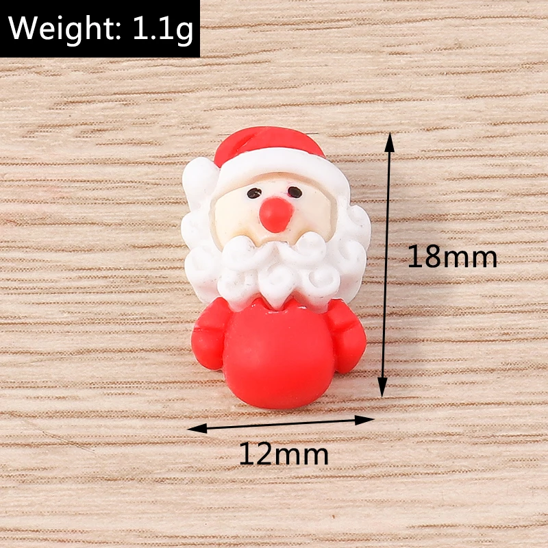 10 Stück 10x12mm Cartoon-Weihnachtsmann-Cabochons aus Kunstharz für die Schmuckherstellung, DIY-Haarschmuck und Bastelzubehör – Detail 18