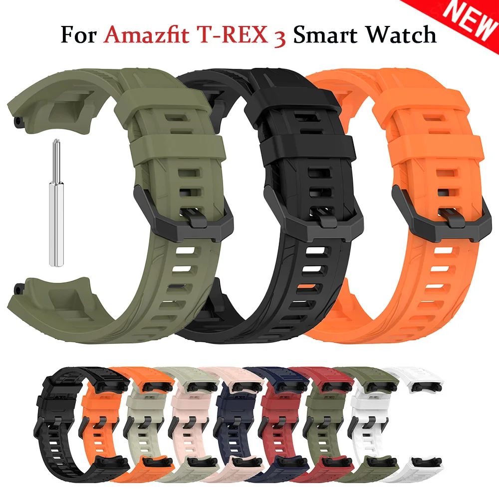Silikonarmband für Amazfit T-REX 3 Smart Watch Sportband Original Ersatz Huami T Rex3 Armband Gürtel Zubehör TRex 3