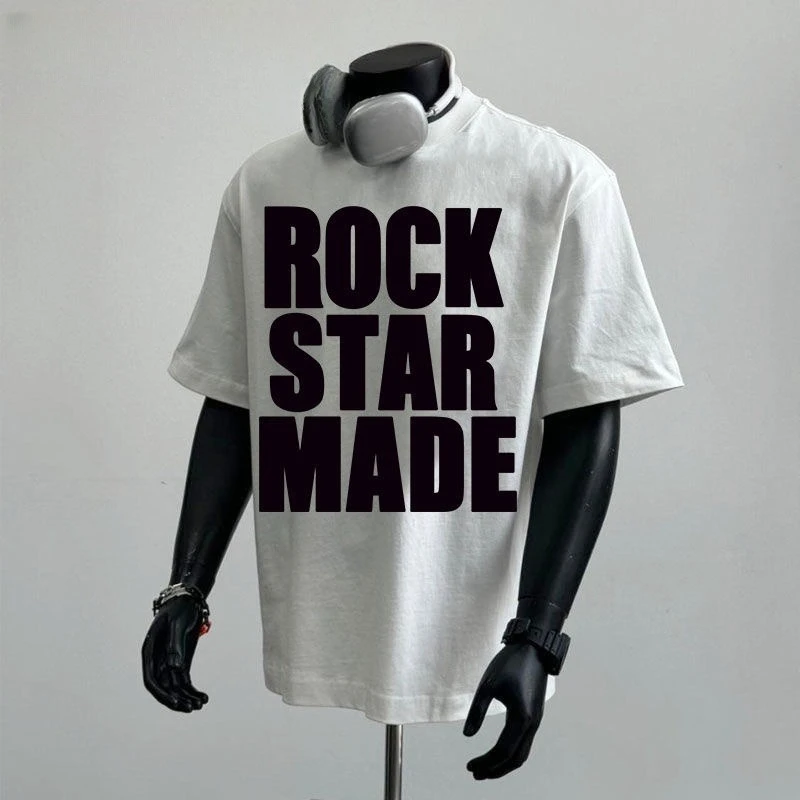 

High-quality cotton printed T-shirts for men and women in summer 2025 loose and casual round-neck short-sleeved tops 0718 6