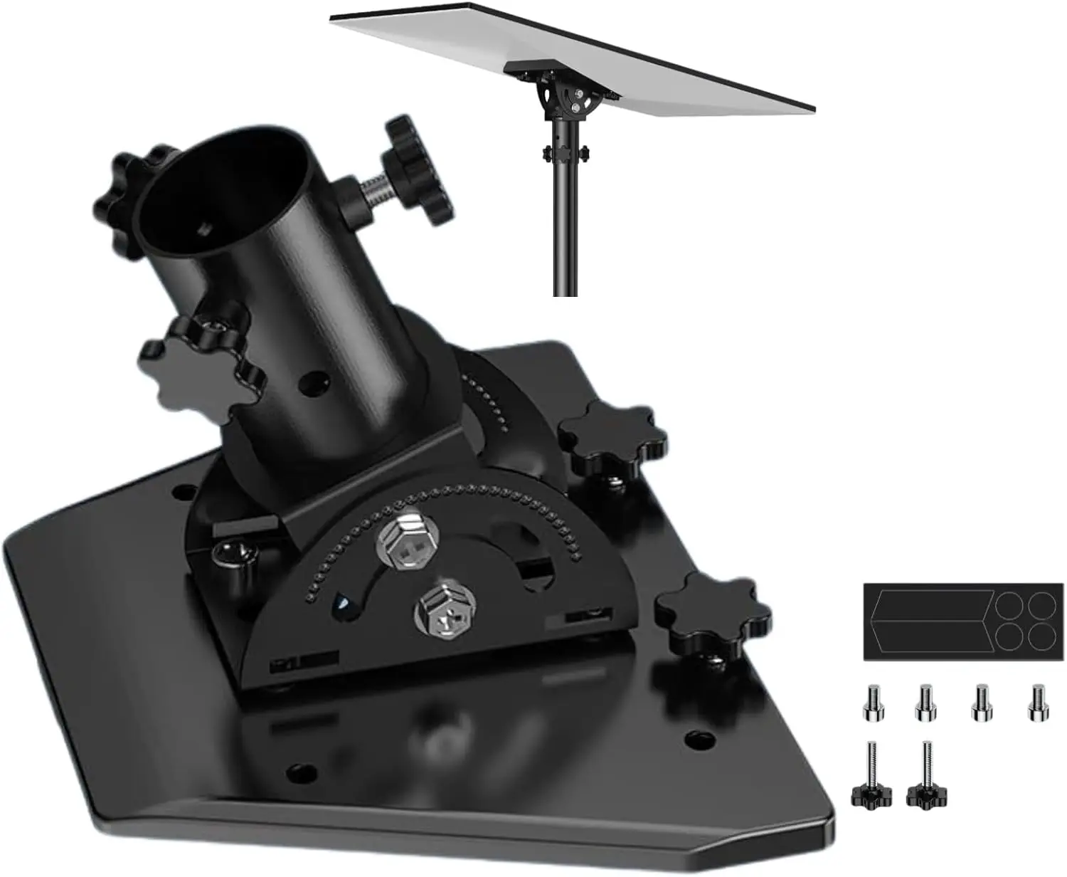 Aluminum Pipe Adapter for Starlink Gen 3 Pole Mount,160°Adjustable Angle,for Standard 4/ 4X Dish Pole Mount,Fits Max 1.38