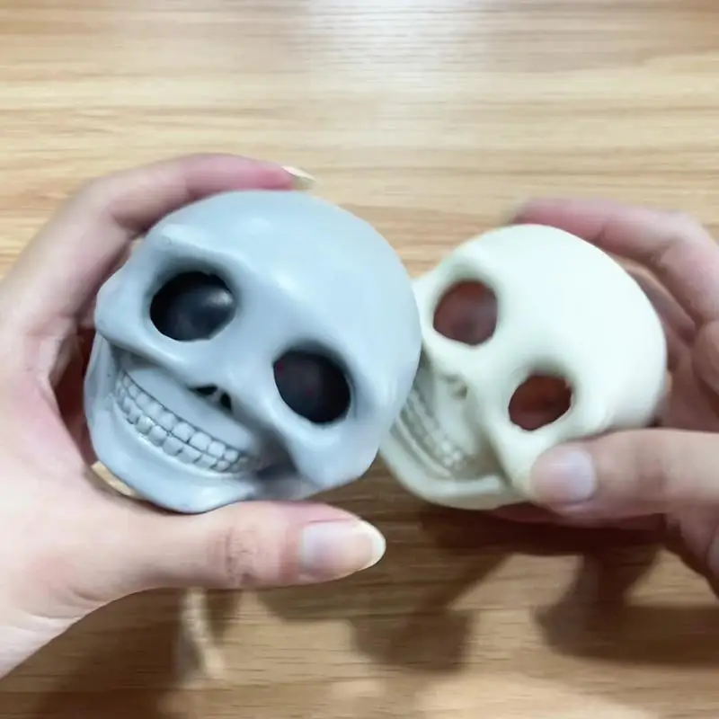 

Squeeze Skulls With Blood And Maggots Halloween Prank Toys Halloween Stress Balls Squeeze Skull Fidget Decompression Toy
