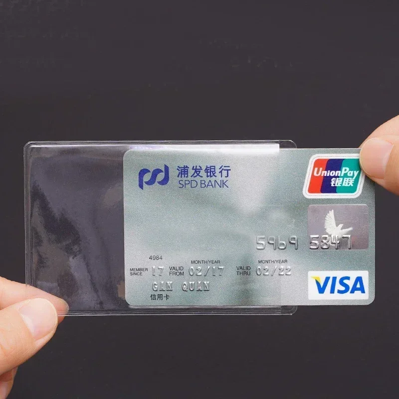 1/5/10pcs Clear Transparent Waterproof Card Cover Women Men Card Holder Case Credit Cards Bank ID Card Badge Protect Sleeve