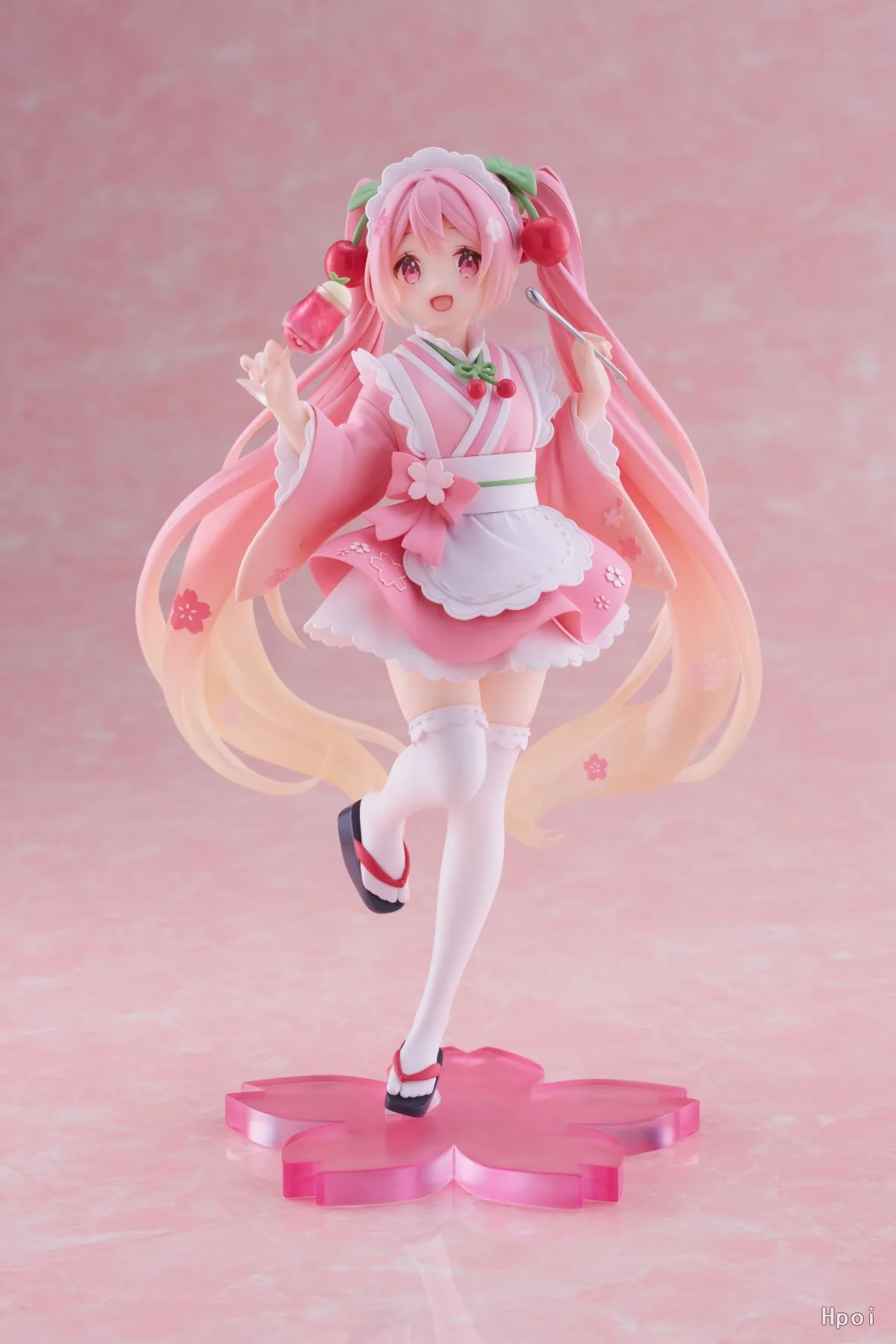 18CM Anime Hatsune Miku Figure Sakura Future Japanese Tea House Waiter Model Toy Gift Collection Action Figure PVC Doll