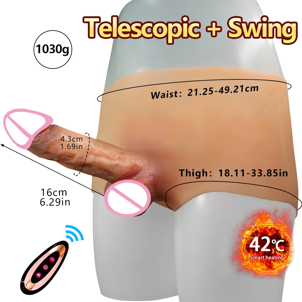 Heating Realistic Thrusting Vibrator Dildo Silicone Wearable Pants For Men Super Soft Female Masturbator Strap on Dildo Sex Toy