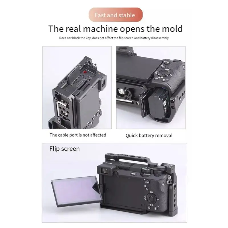 ABAN  Camera Cage for A6700 Camera Cage Expansion Frame Kit Vertical Handle Cage