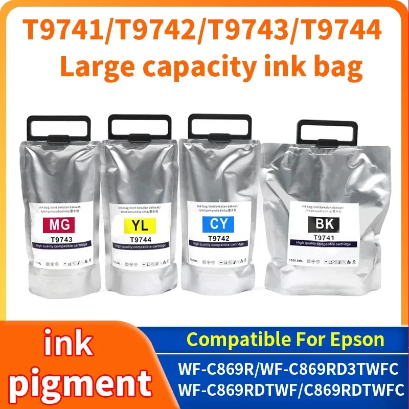 T9741 T9742 T9743 T9744 Ink Cartridge With Pigment Ink Compatible For Epson WorkForce Pro WF-C869R WF-C869 WF-C869RDTWFC Printer