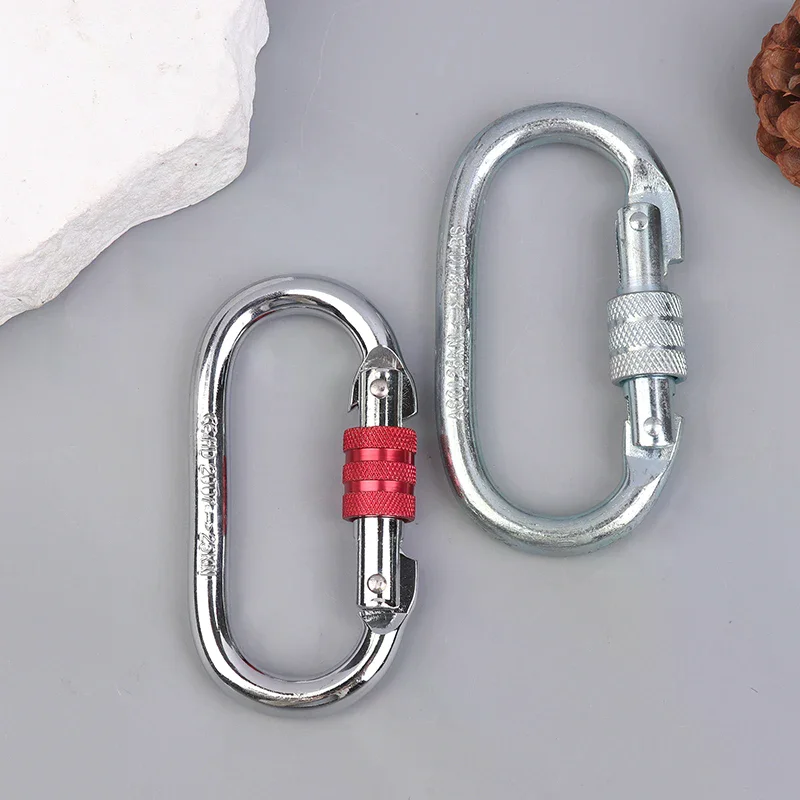 25KN High Strength Climbing Safety Lock Buckle O-shaped Electrophoresis Professional Carabiner Rappelling Climbing Supplies
