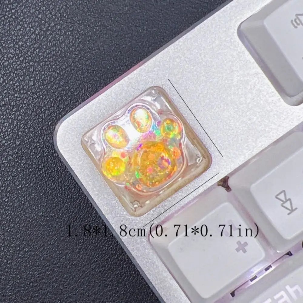 Transparent Cat's Paw Shaped Keycaps Cute OEM R4 Height Cat's Paw Keyboard Cap 3D Little Key Mechanical Keyboard Keycap
