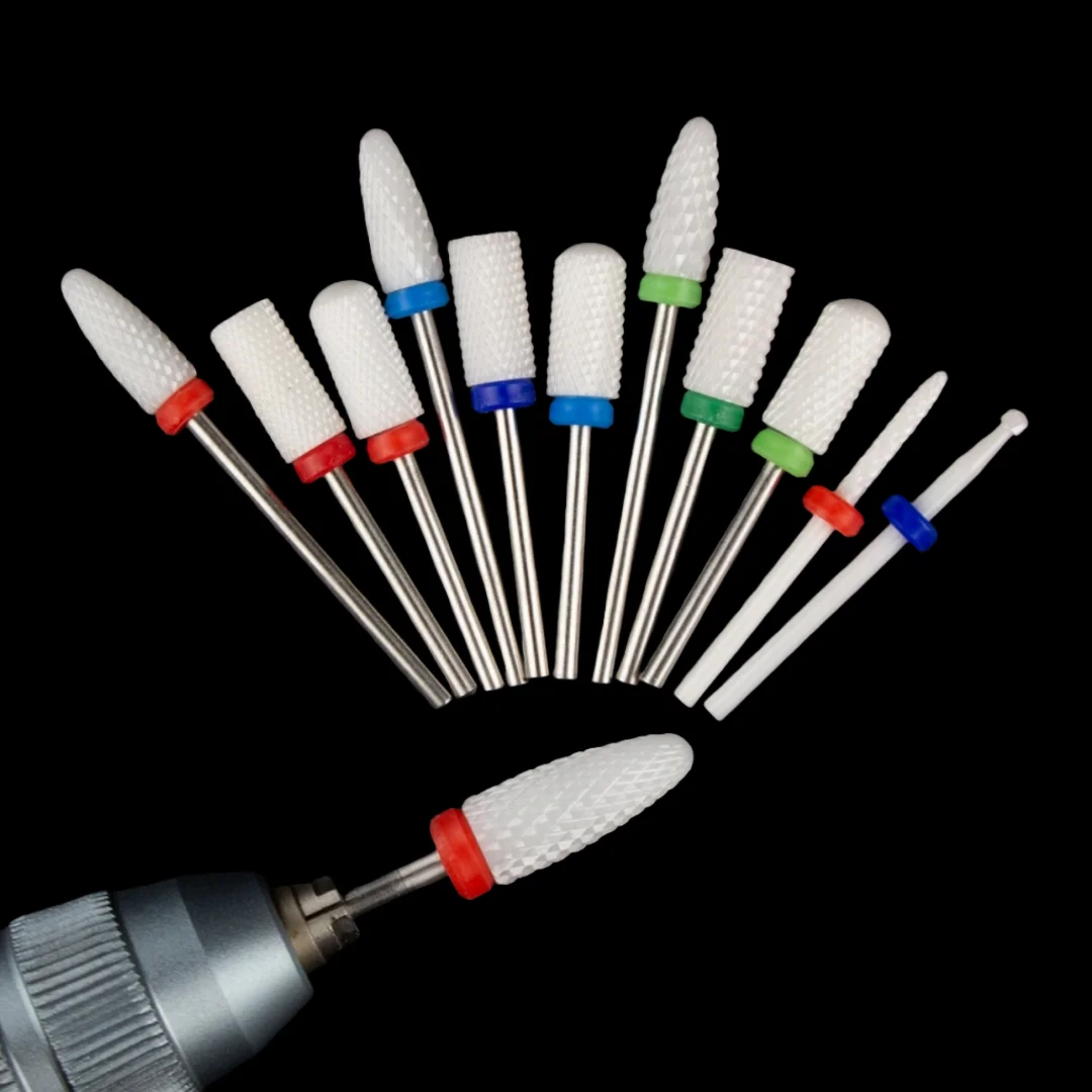 1Pcs Ceramic Milling Cutter Nail Drill Bits Electric Manicure Drills Pedicure Mill Bits Machine Files Nail Art Accessories Tools