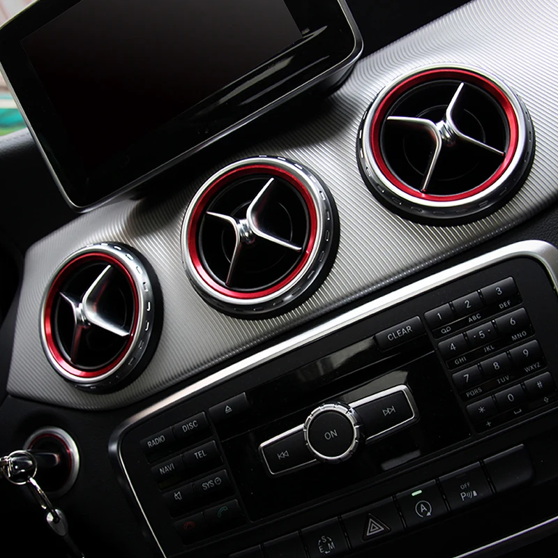 سيارة الهواء مركز وحدة التحكم منفذ الكسوة غطاء الحلقة الداخلية لمرسيدس بنز A B GLA CLA الفئة W176 W246 C117 X156 AMG 2012-2018 #1