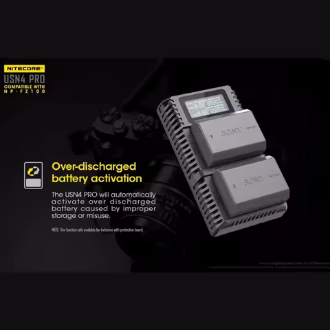 NITECORE USN4 PRO Sony Camera Charger Dual Slot USB intelligent Fast Charger NP-FZ100 Battery for SONY &alpha;7III &alpha;7R III &alpha;9 (ILCE-9)