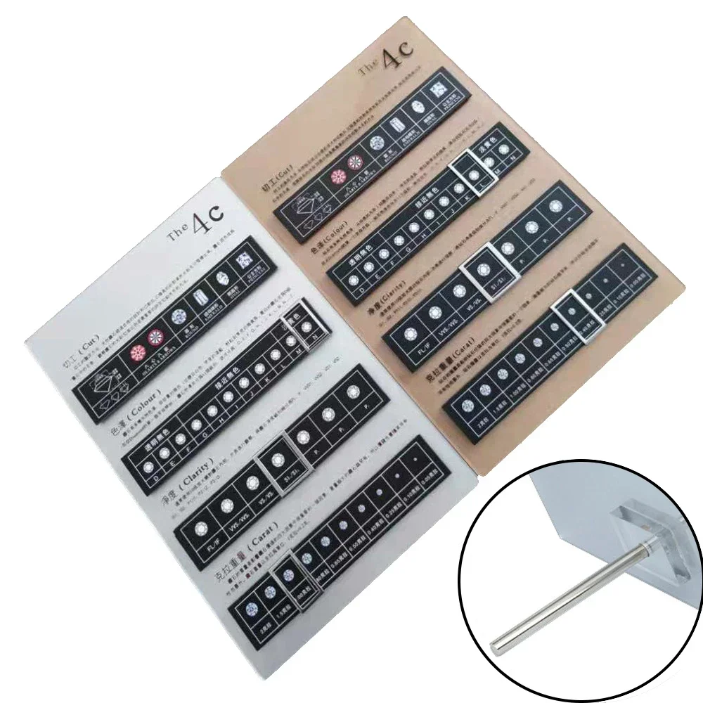 

Acrylic 4C Display Plate Explanation Prop Loose Diamond 4C Standard Carat Weight Cut Scale Stand Gems Teaching Display Plaque