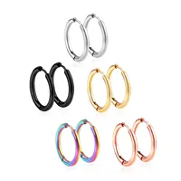 LUXUSTEEL 1Pairs/2Pcs Small Hoop Earrings Women Men Silver Color Stainles Steel Round Circle Pendientes Mujer 2023 Anti-allergy