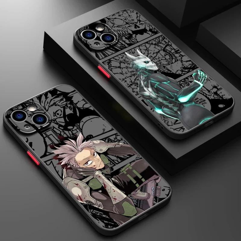 K-Kaiju No. 8 Cool Art Frosted Translucent For Apple iPhone 16 15 14 13 12 11 XS XR X Pro Max Plus Mini Funda Phone Case