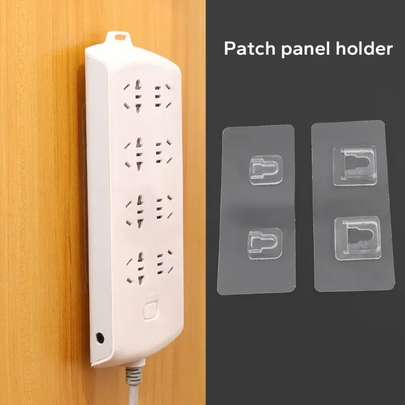 2/40Pcs Double-Sided Adhesive Wall Hook Multi-Purpose Wall-Mounted Strong Desktop Socket Fixer Kitchen Bathroom Organizer Holder