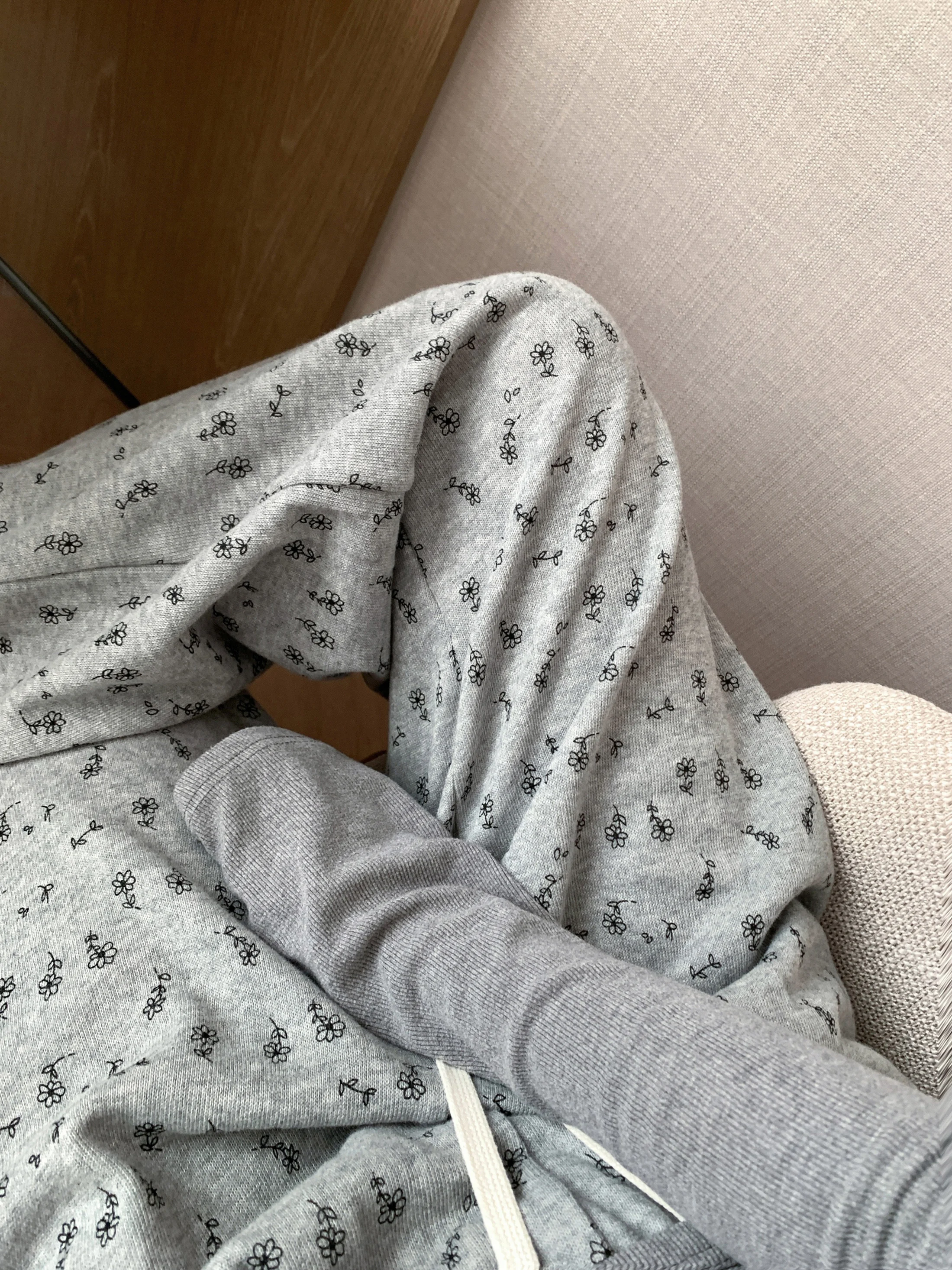 2025 Summer New Japanese Style Ins Pure Cotton Women's Loose Casual Small Floral Straight Pants Home Long Pants