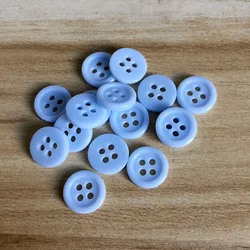 30PCs Resin Sewing Buttons Scrapbooking Round Light Blue Four Holes 11.5mm Costura Botones decorate bottoni botoes