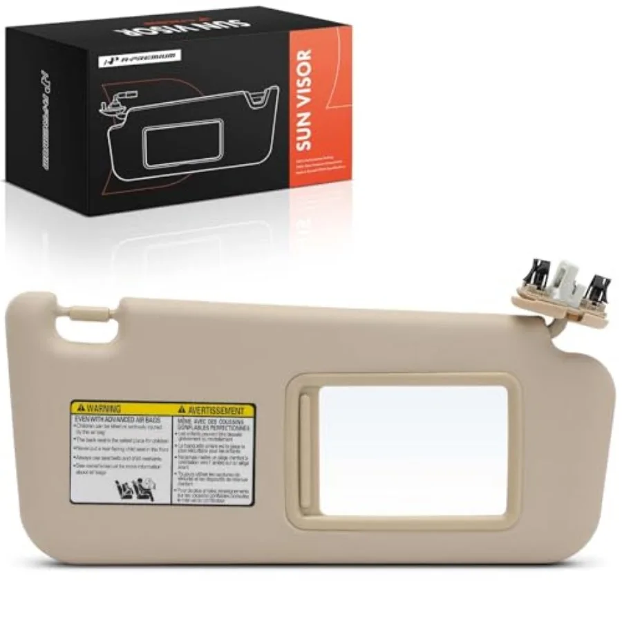 

Passenger Right Side Sun Visor Compatible with Toyota RAV4 2006 2007 2008 2009 - Without Vanity Light with Vanity Mirror Beige