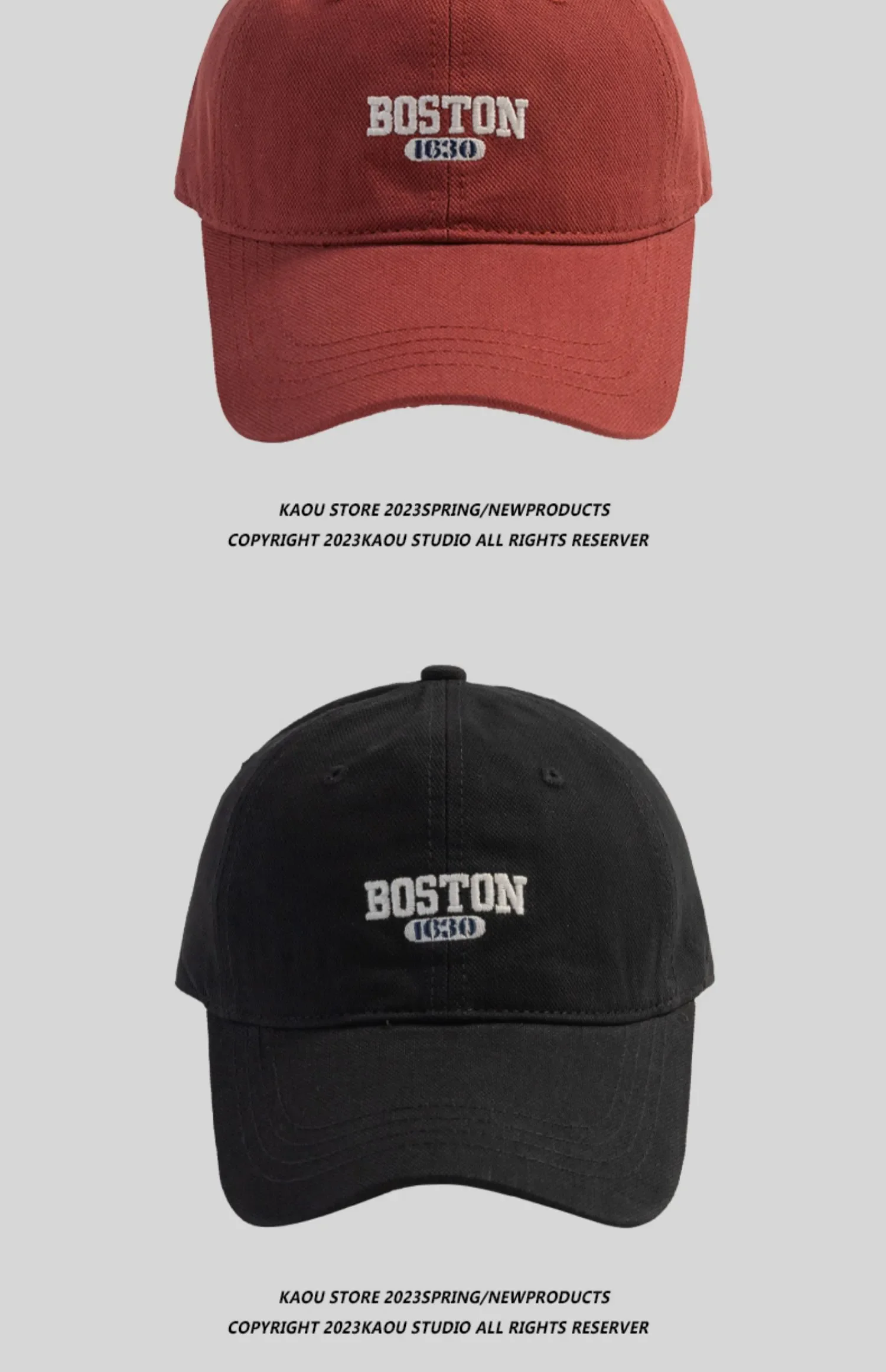 BOSTON 1630 Große Größe 62cm Ins Bestickte Schirmmütze Koreanischer Stil Vielseitige Gebogene Krempe Trendige Herren Frühling Herbst Baseballkappe – Detail 6