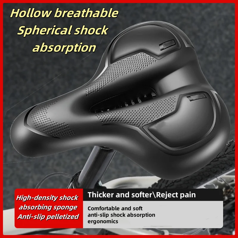 Unissex sela de bicicleta à prova de choque confortável almofada grande bunda tela oca assento ventilado para ciclismo mtb bicicleta estrada