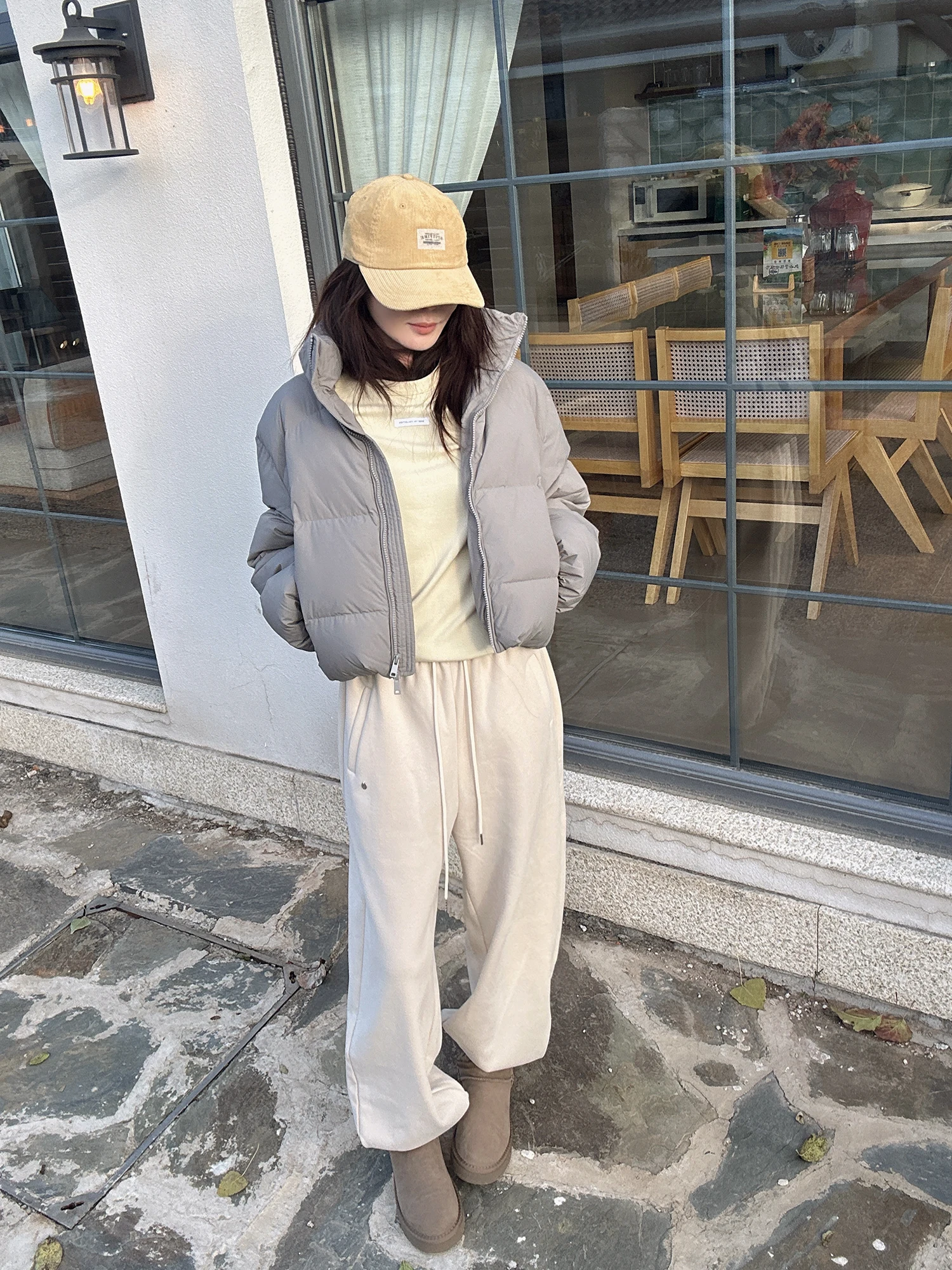 

Winter Fce Lined Loose Wide Waist Dstring Design Elastic Mouth Sli Harlan Pants Versatile Sle Ladies Casual Pants
