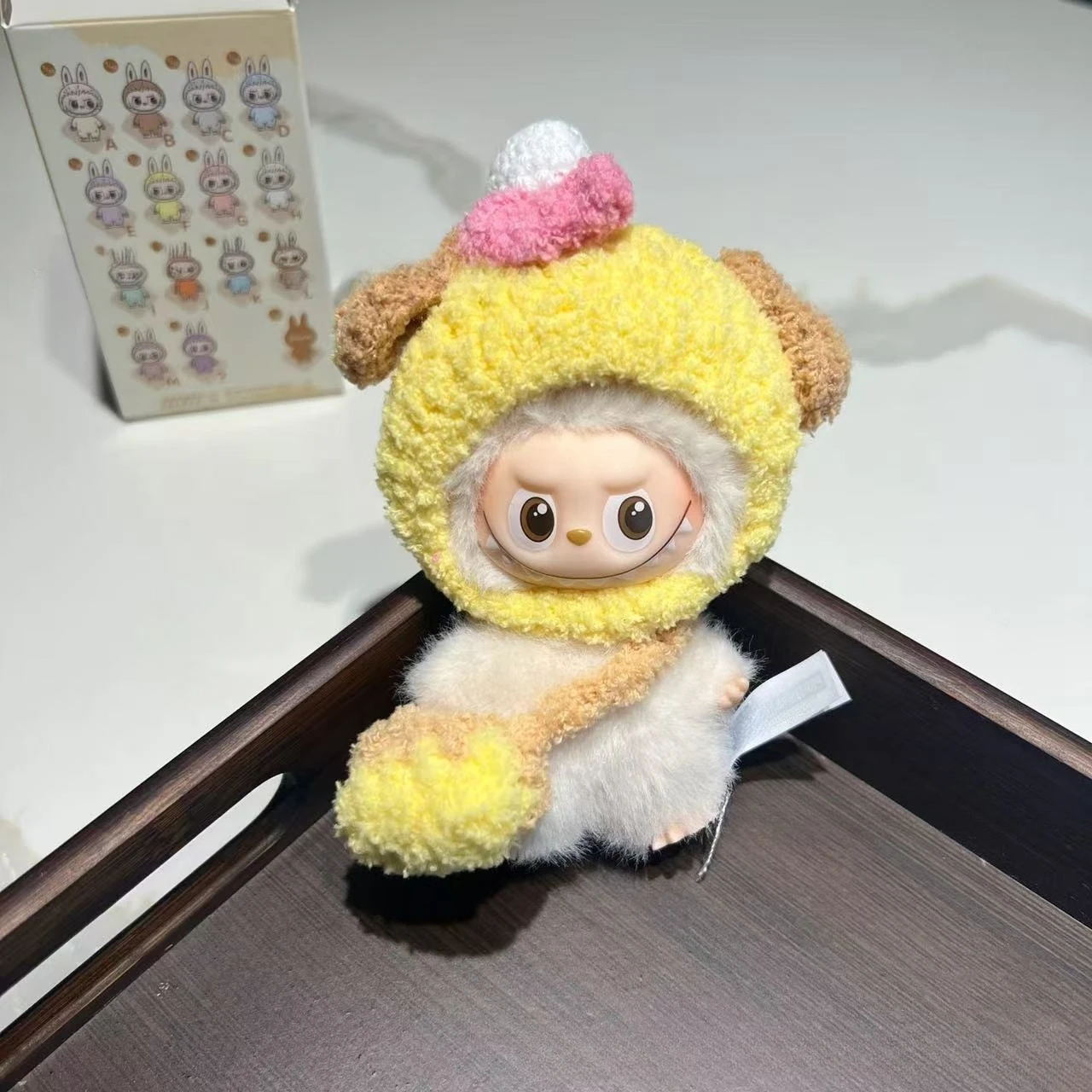 

For 10cm Labubu Doll Knitted Handmade Yarn Head Cover Labubu Original 4.0 Interesting Design Clothes Cute Decor Accessories Gift