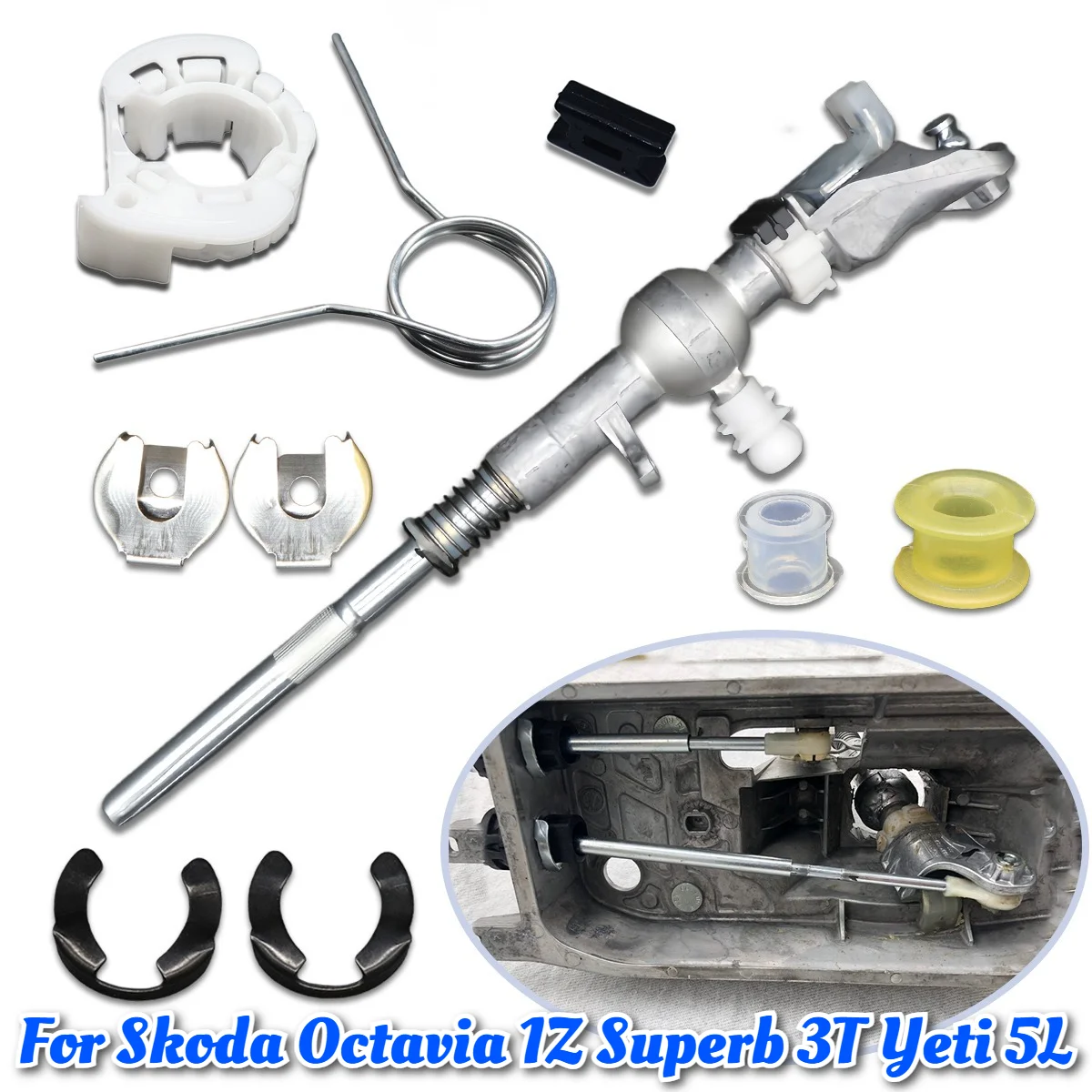10pcs New Gearshift Lever Spring Bushing with Cable Control Bushing Lock Washer Auto For Skoda Octavia 1Z Superb 3T Yeti 5L