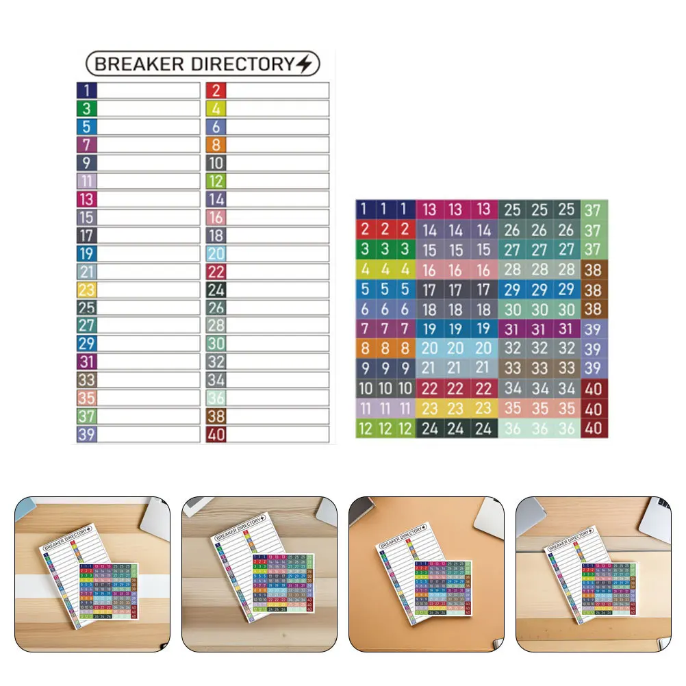

2pcs Electrical Panel Labels Waterproof Breaker Box Stickers For Diy Circuit Identification Numbered Load Center Organizer Pvc
