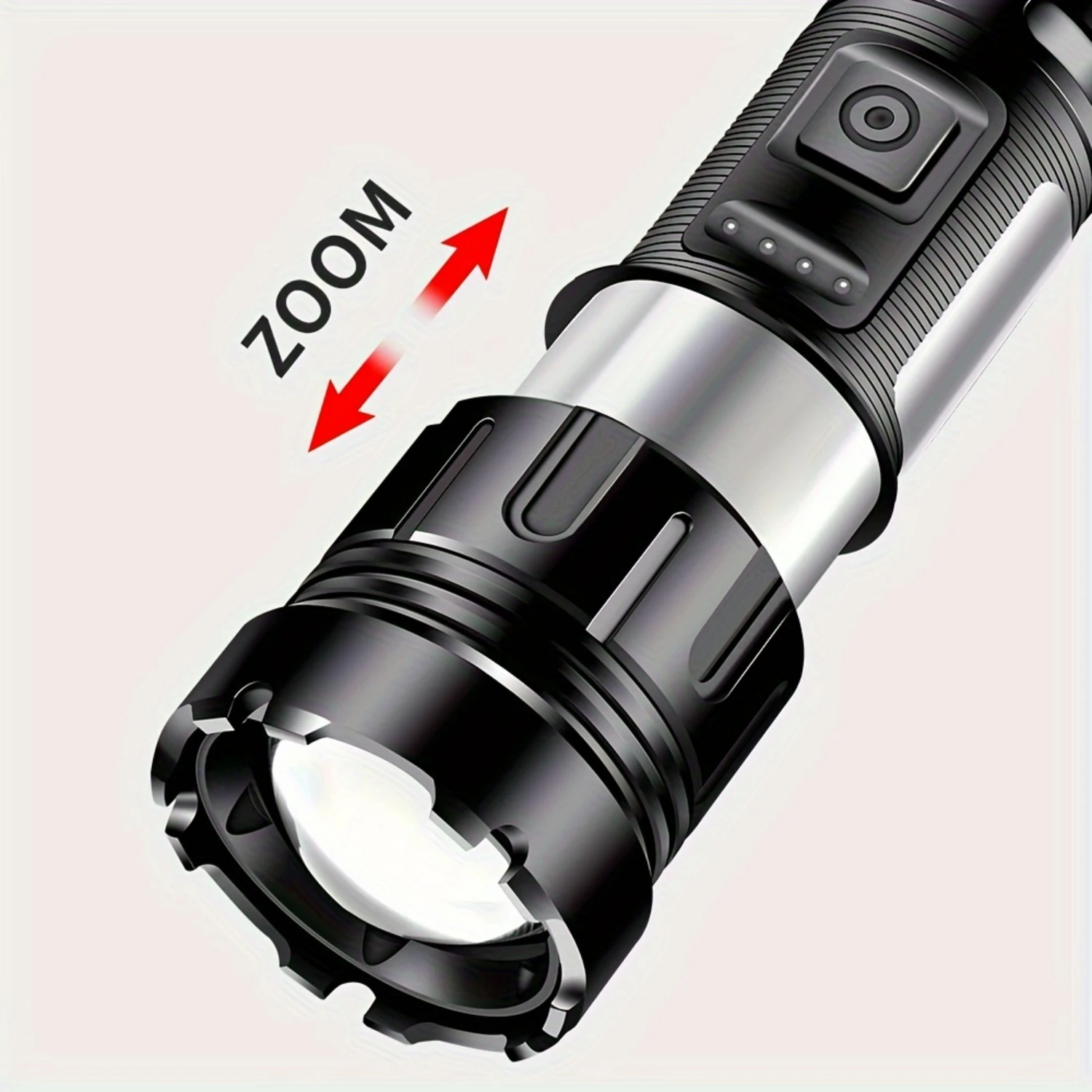 Multifunctional Outdoor Lighting Powerhouse  Powerful Telescopic Zoom Type-c Charging Flashlight with Strong Light and COB Side