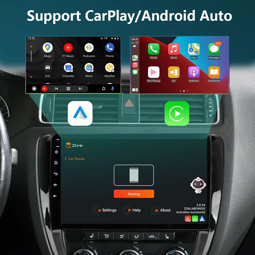 CarPlay Android 12 Car Radio For Volkswagen VW Sagitar Jetta Bora 2011-2018 Multimidia Video 2din WIFI GPS Navigaion Androidauto