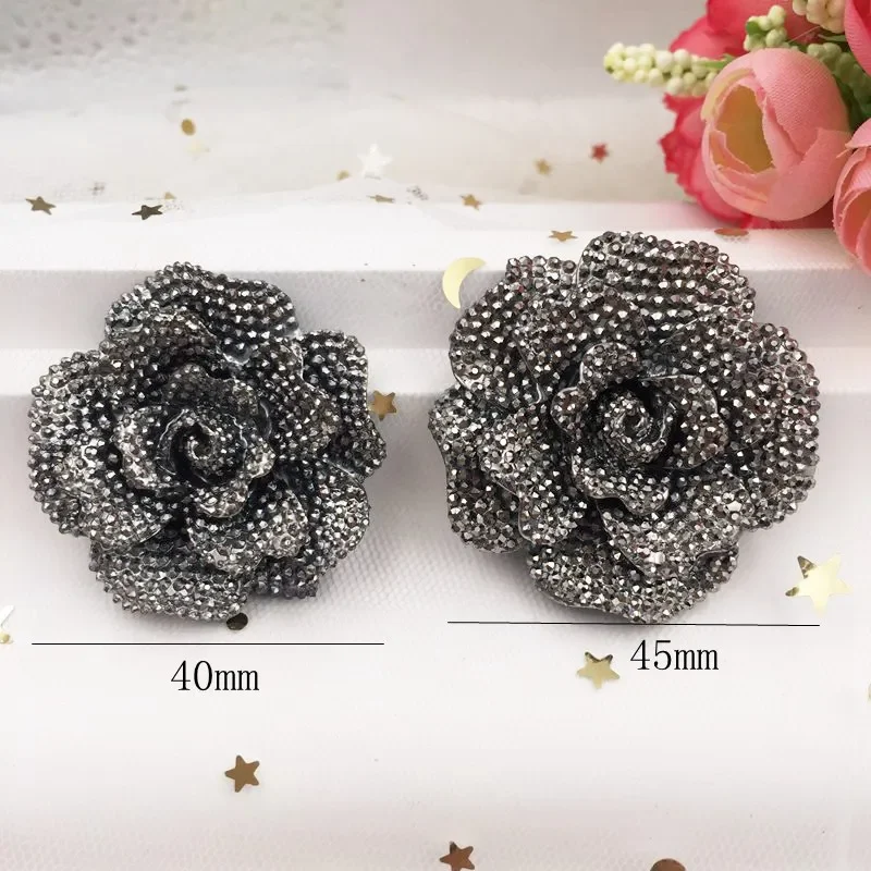 New 4pcs Bling Resin  Big Flower Flat Back  Stone Appliques DIY Wedding Scrapbook Ornament Craft SF855-856