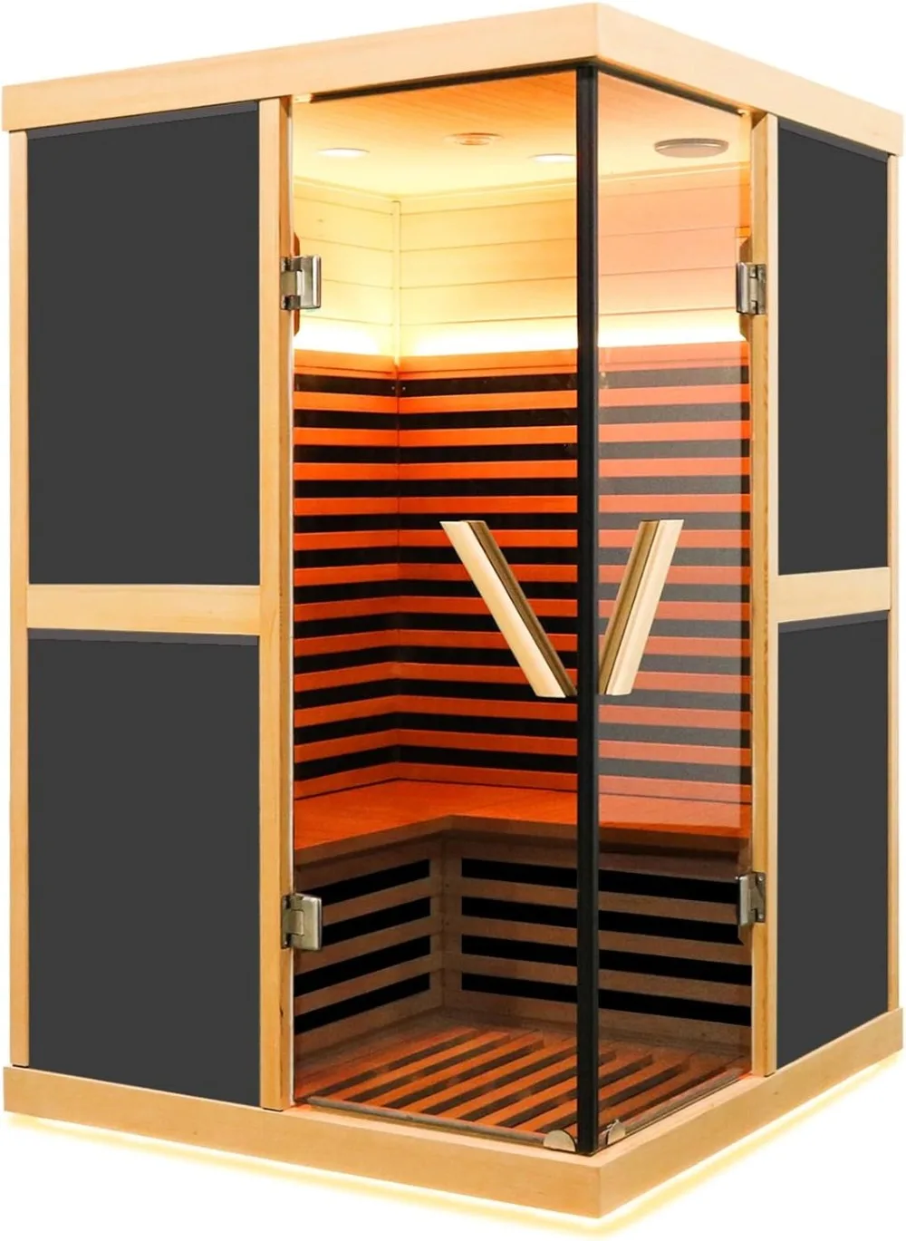 

Far Infrared for Home 2 Person for Home Indoor 1980W Hemlock Wood Sauna Room 2-Person Infrared