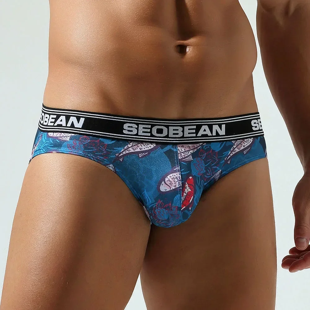 

Мужские сексуальные плавки-бикини SEOBEAN с низкой посадкой, яркие цвета, модное нижнее белье