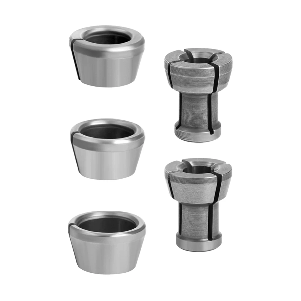 2Pcs Collet Chuck Adapter Engraving Trimming Engraving Machine Router Bit 6/6.35/8/9.5/10mm For Woodworking Tools Accessories