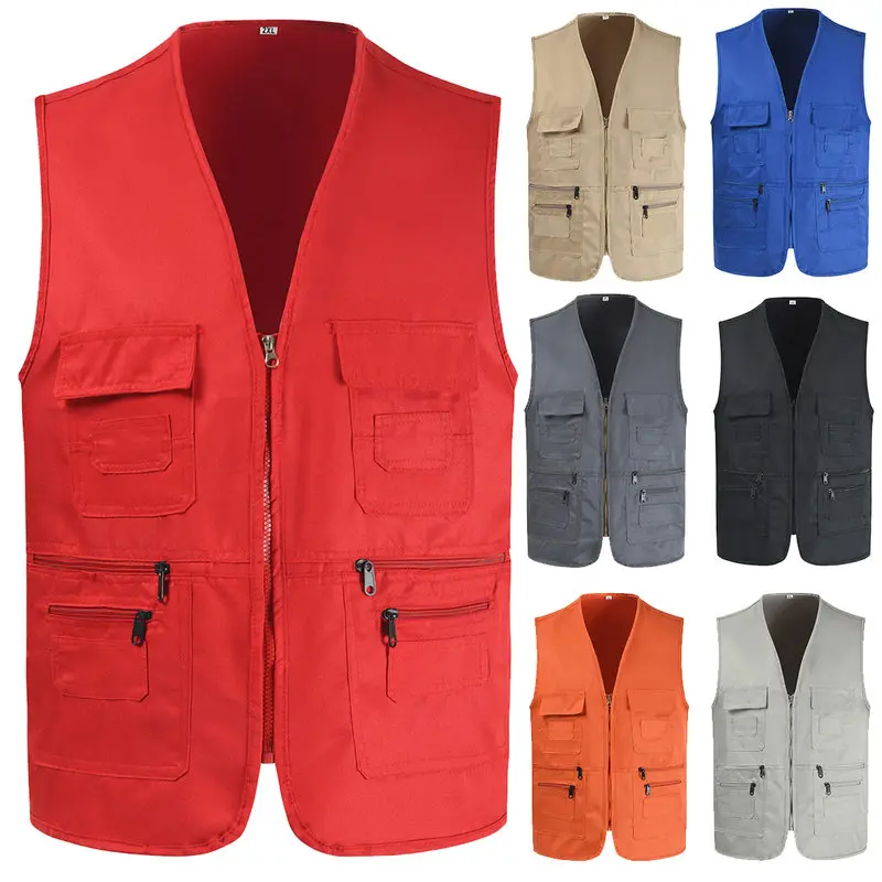 

Men's Outdoor Multi-function Multi Pocket Work Vest Coat Casual Breathable Mesh Mountaineering Sleeveless Vest