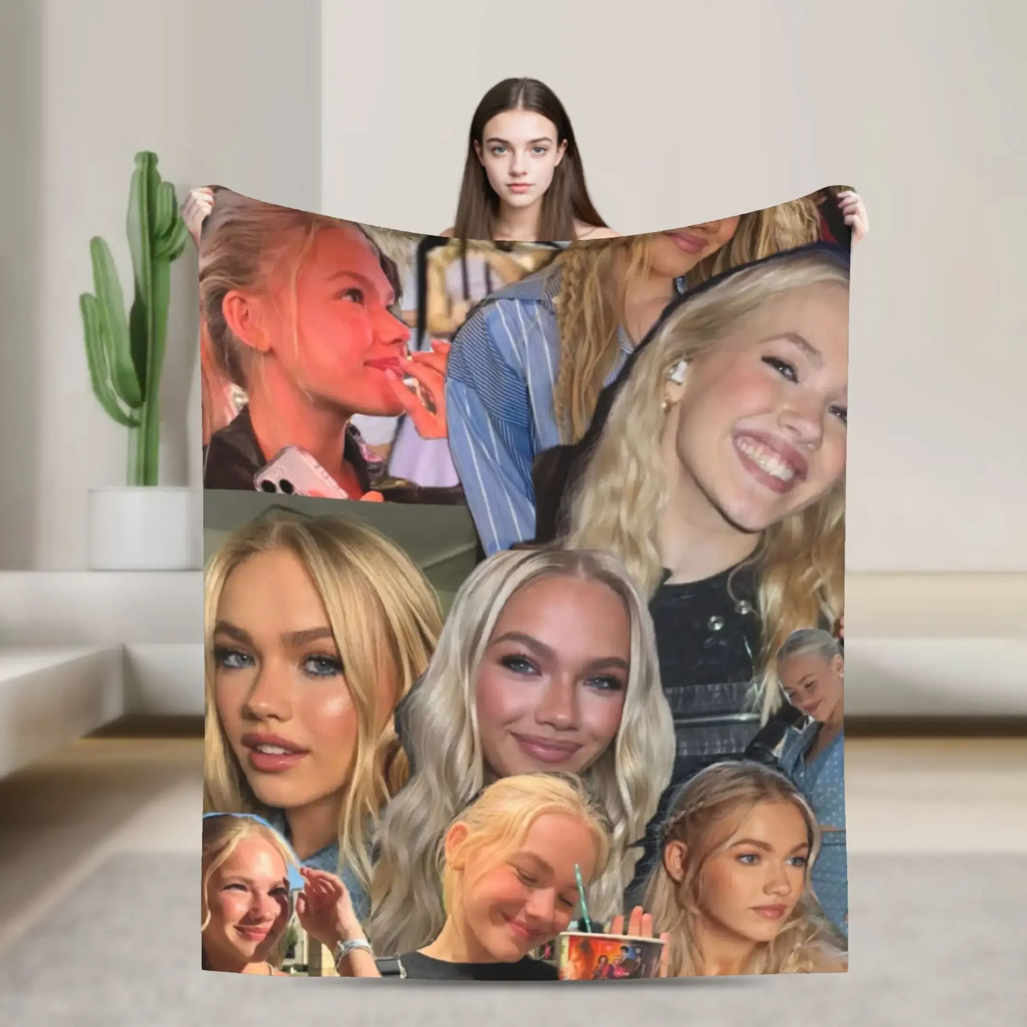 

Freya Skye Collage Soft Blanket for Outdoor Travel Car Winter Use Cozy Flannel Throw Blanket with Graphic Print Bedspread
