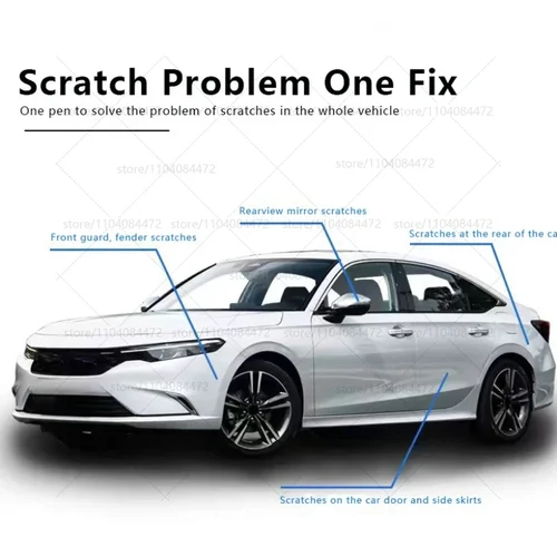 Imagen 2 del producto Pluma de reparación de pintura de coche para Nissan x-trail 2000-2025, accesorios de reparación de arañazos, 4 Uds., naranja, blanco, QX1, plata, azul, rojo y negro