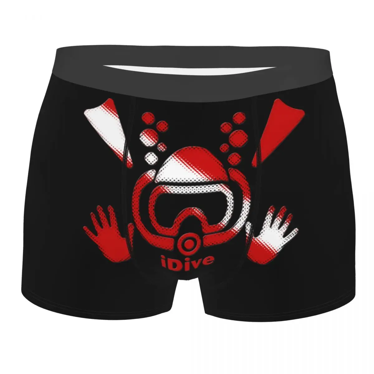 Custom IDive Dive Flag Scuba Diving Boxer Shorts For Homme 3D Printed Diver Underwear Panties Briefs Stretch Underpants