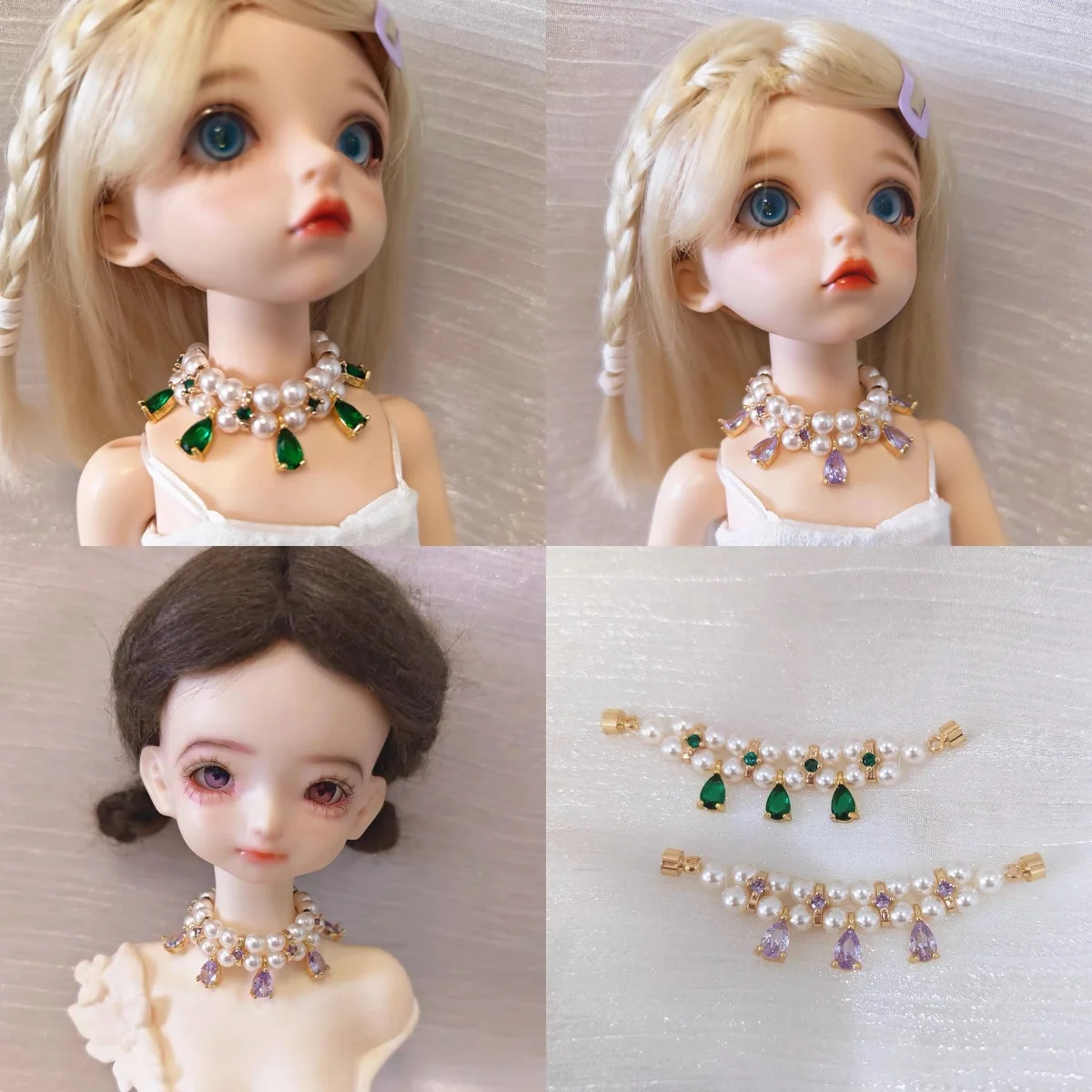 

1/6 Doll Jewellery Parts Luxury Fashion Double-layer Pearl And Diamond Necklace For 30cm Babi Supermodel Doll DIY Dress Up