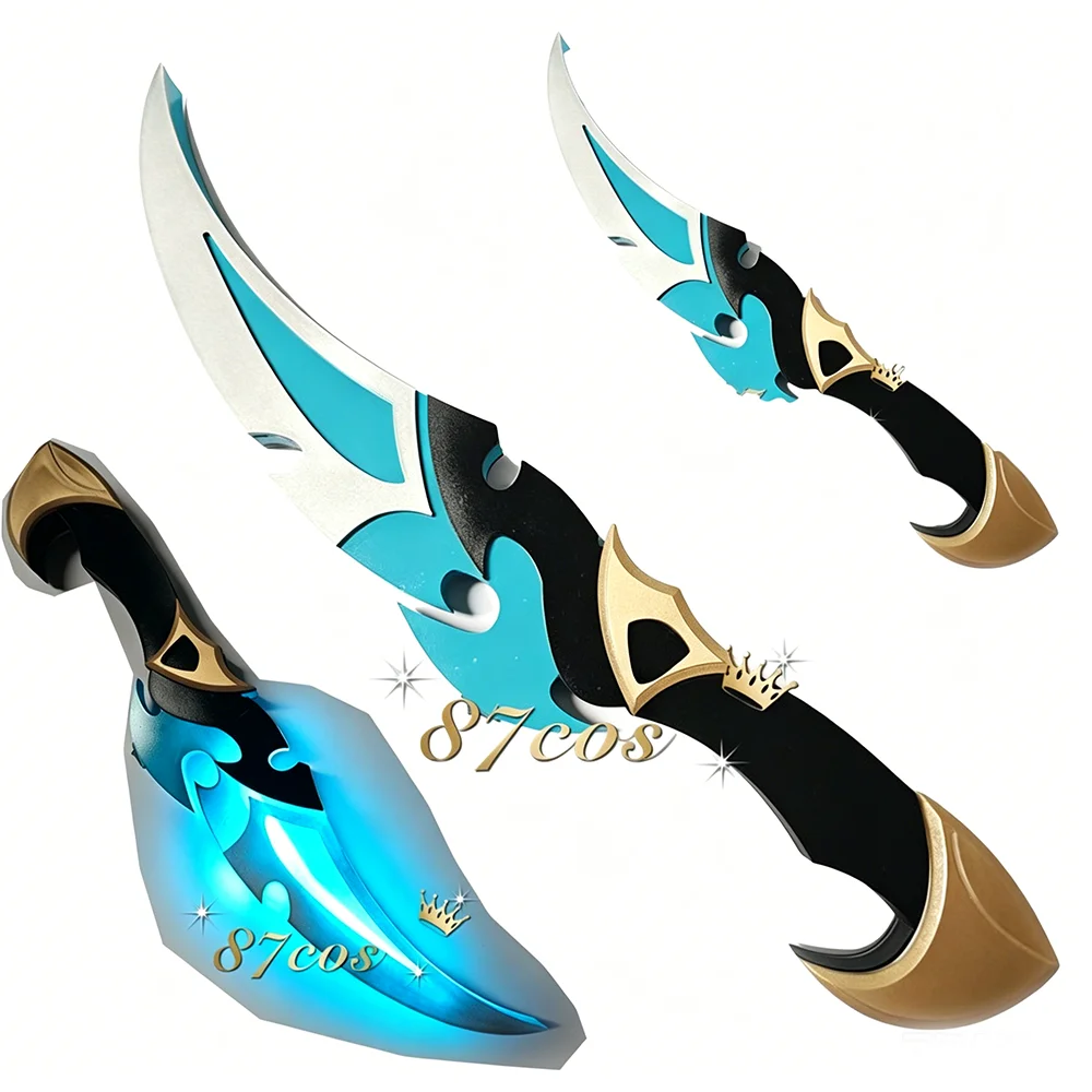 

Cartoon Genshin Impact Lohen Anime Cosplay Glowing Short Sword Coutel Snickersnee Model Weaponry Prop Halloween Gift