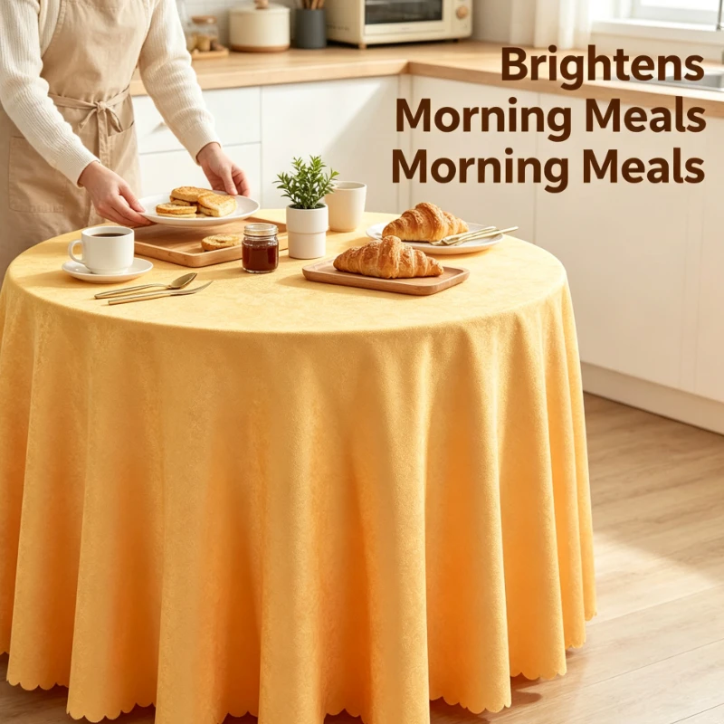 Round tablecloth, floral round table tablecloth, restaurant home dining table, dirt-resistant fabric, advanced sense