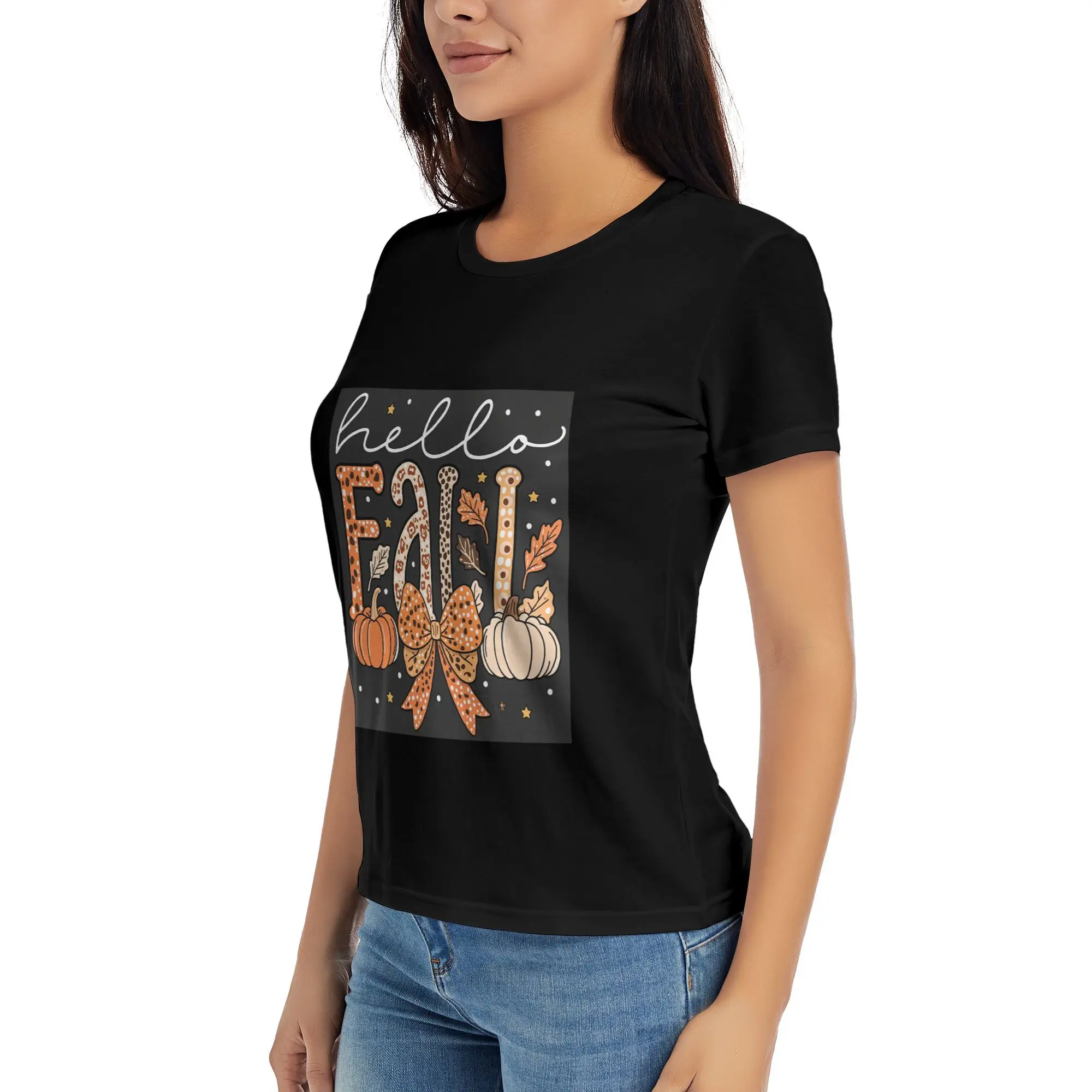 Fall Pumpkin Graphic Tee Women's 200g Short Sleeve T-Shirt